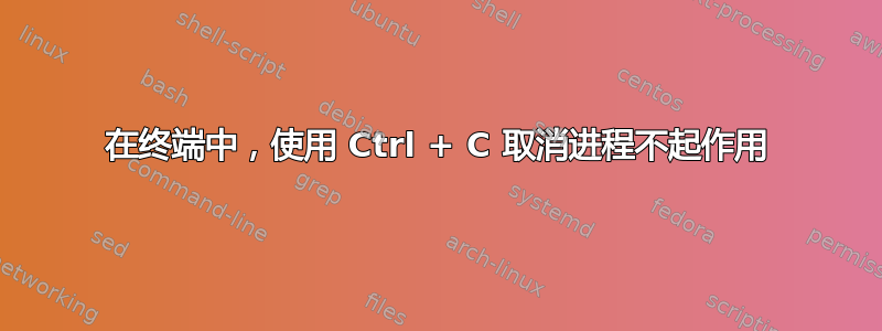 在终端中，使用 Ctrl + C 取消进程不起作用