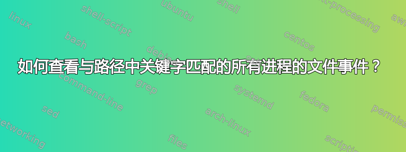 如何查看与路径中关键字匹配的所有进程的文件事件？