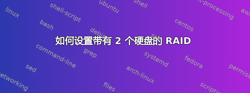 如何设置带有 2 个硬盘的 RAID