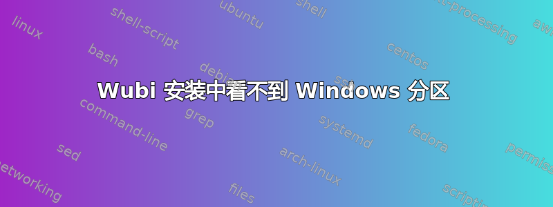 Wubi 安装中看不到 Windows 分区