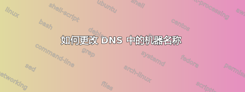 如何更改 DNS 中的机器名称