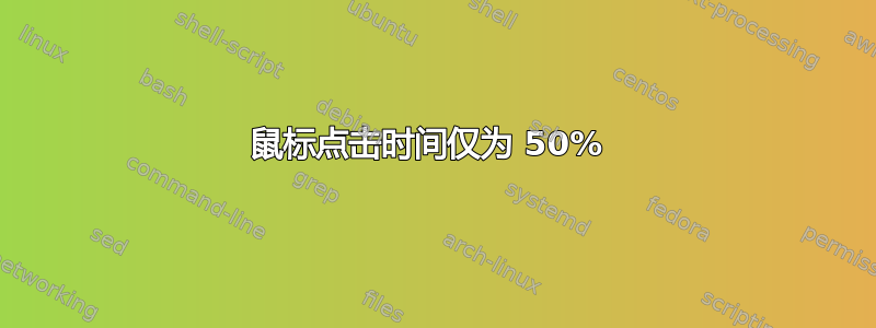 鼠标点击时间仅为 50% 