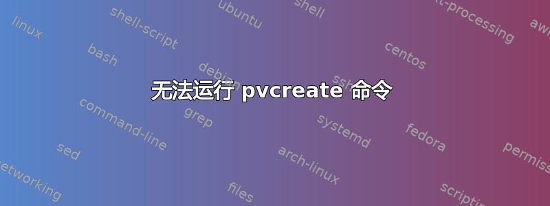 无法运行 pvcreate 命令