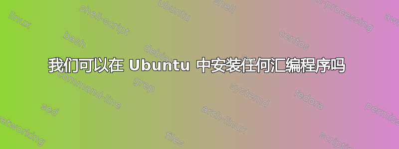 我们可以在 Ubuntu 中安装任何汇编程序吗