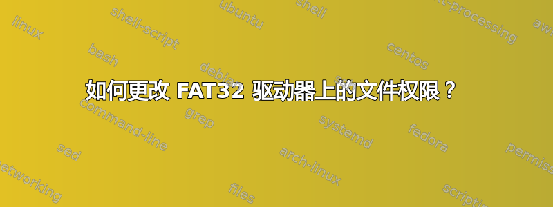 如何更改 FAT32 驱动器上的文件权限？