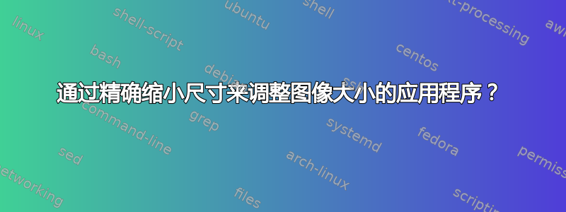 通过精确缩小尺寸来调整图像大小的应用程序？