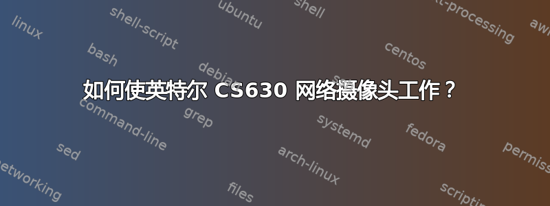 如何使英特尔 CS630 网络摄像头工作？