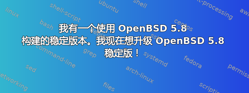 我有一个使用 OpenBSD 5.8 构建的稳定版本。我现在想升级 OpenBSD 5.8 稳定版！