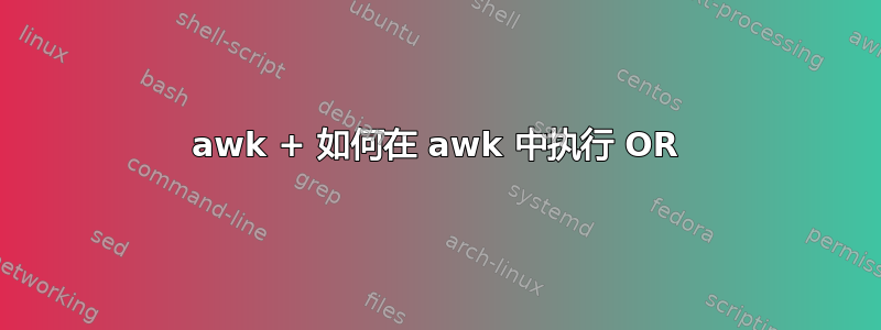 awk + ​​如何在 awk 中执行 OR