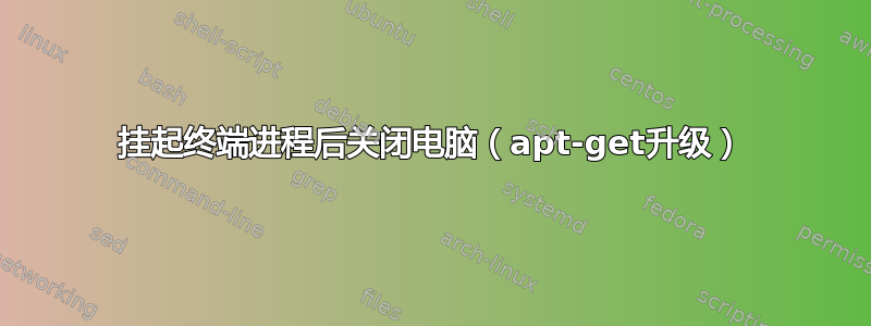 挂起终端进程后关闭电脑（apt-get升级）