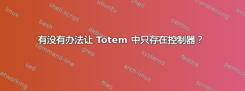 有没有办法让 Totem 中只存在控制器？