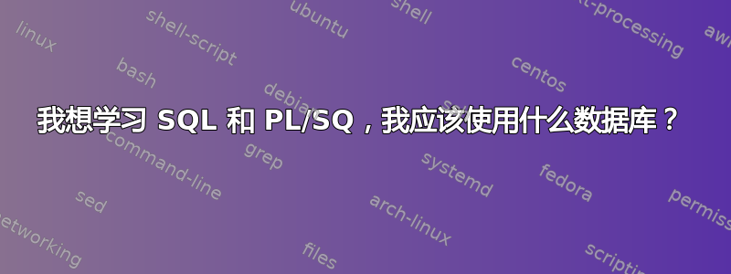 我想学习 SQL 和 PL/SQ，我应该使用什么数据库？