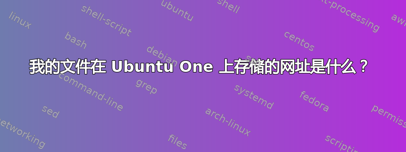 我的文件在 Ubuntu One 上存储的网址是什么？