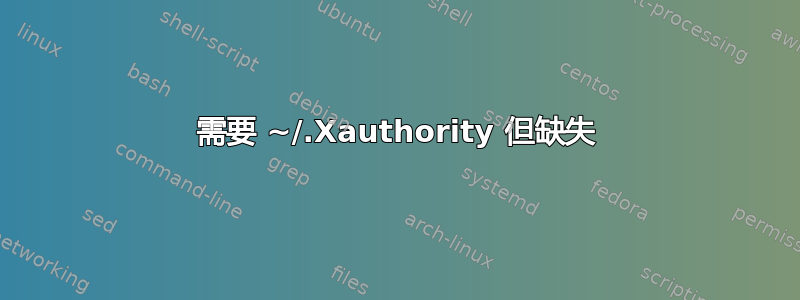 需要 ~/.Xauthority 但缺失