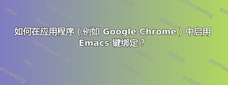 如何在应用程序（例如 Google Chrome）中启用 Emacs 键绑定？