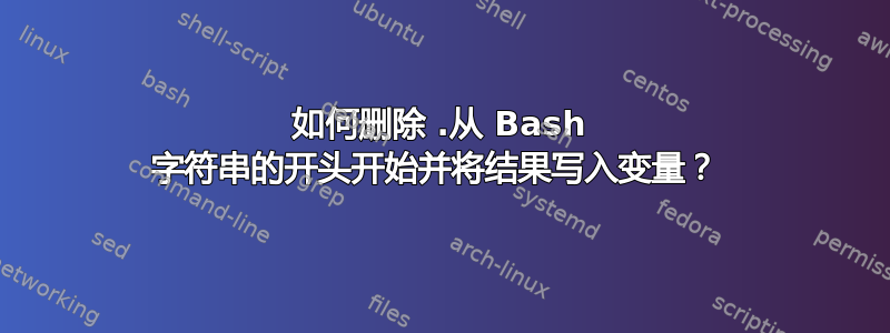 如何删除 .从 Bash 字符串的开头开始并将结果写入变量？ 