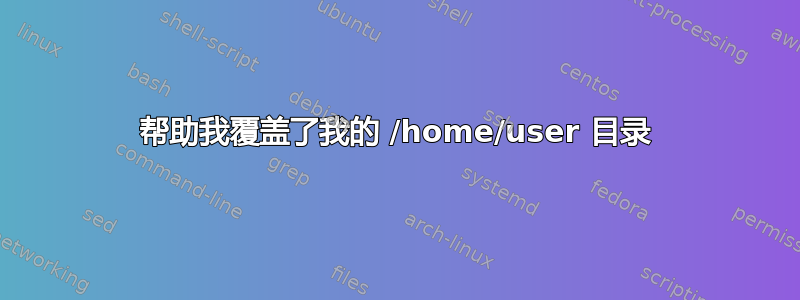 帮助我覆盖了我的 /home/user 目录