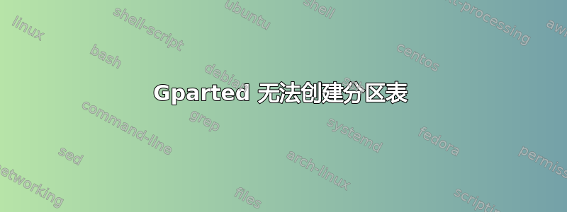 Gparted 无法创建分区表