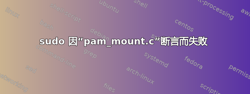 sudo 因“pam_mount.c”断言而失败