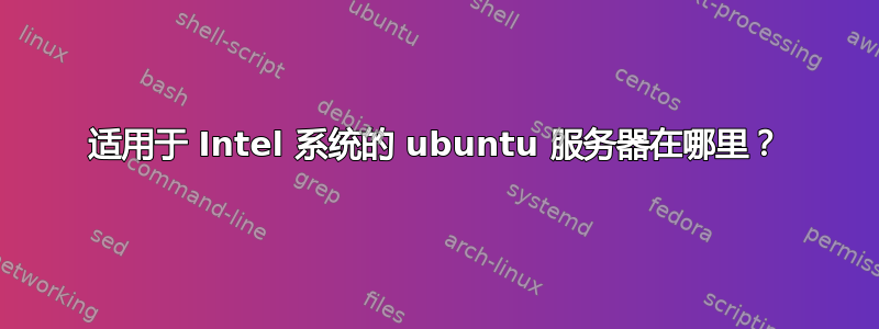 适用于 Intel 系统的 ubuntu 服务器在哪里？