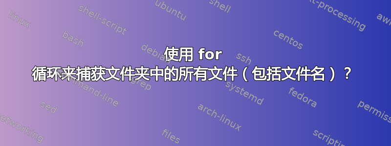 使用 for 循环来捕获文件夹中的所有文件（包括文件名）？