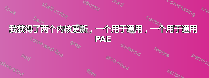 我获得了两个内核更新，一个用于通用，一个用于通用 PAE