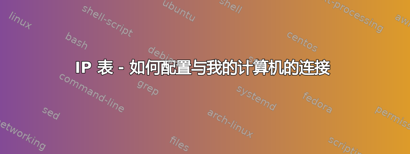 IP 表 - 如何配置与我的计算机的连接