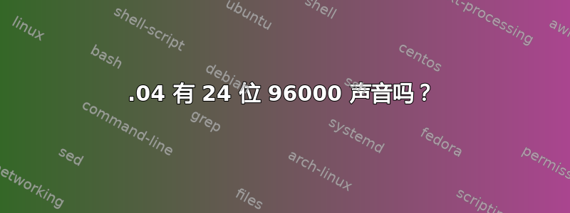 12.04 有 24 位 96000 声音吗？