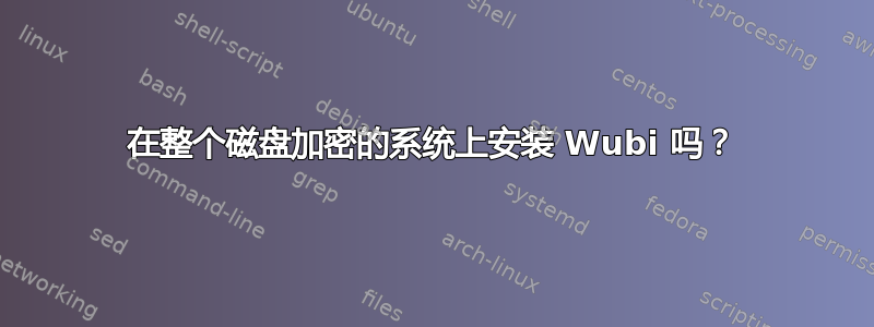 在整个磁盘加密的系统上安装 Wubi 吗？