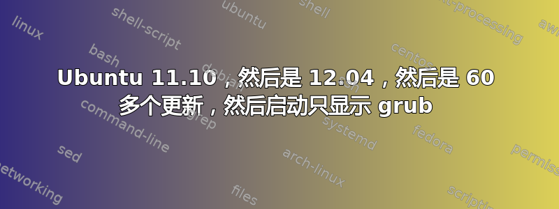 Ubuntu 11.10，然后是 12.04，然后是 60 多个更新，然后启动只显示 grub