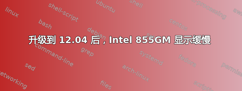 升级到 12.04 后，Intel 855GM 显示缓慢