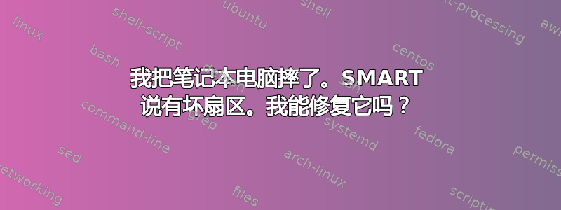 我把笔记本电脑摔了。SMART 说有坏扇区。我能修复它吗？