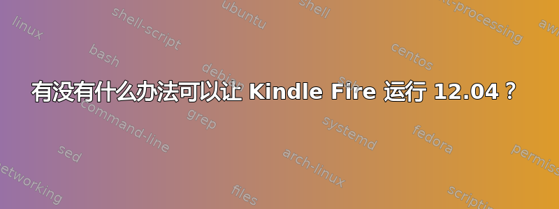 有没有什么办法可以让 Kindle Fire 运行 12.04？