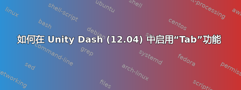 如何在 Unity Dash (12.04) 中启用“Tab”功能