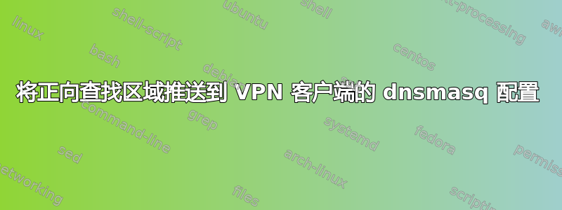 将正向查找区域推送到 VPN 客户端的 dnsmasq 配置