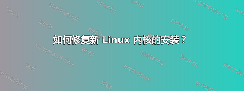 如何修复新 Linux 内核的安装？