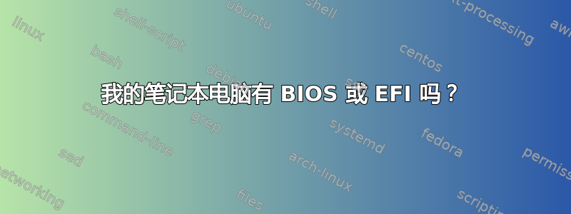 我的笔记本电脑有 BIOS 或 EFI 吗？