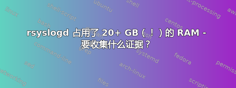 rsyslogd 占用了 20+ GB（！）的 RAM - 要收集什么证据？