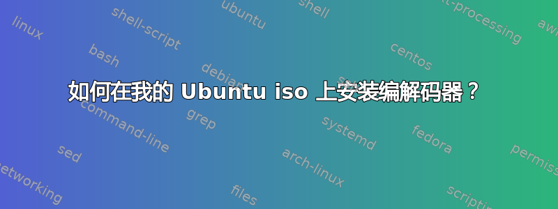 如何在我的 Ubuntu iso 上安装编解码器？