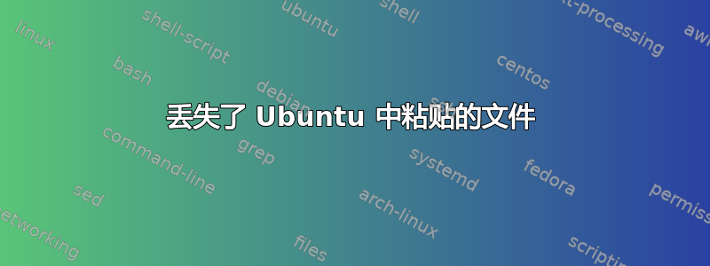 丢失了 Ubuntu 中粘贴的文件