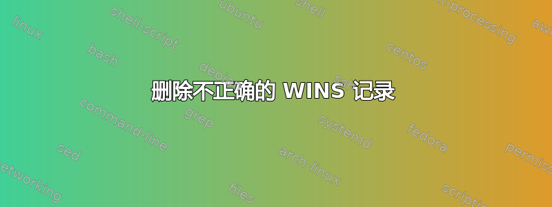 删除不正确的 WINS 记录