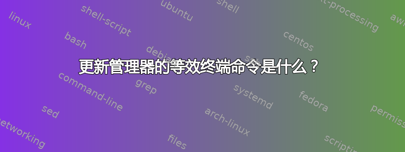 更新管理器的等效终端命令是什么？