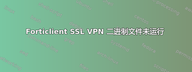 Forticlient SSL VPN 二进制文件未运行