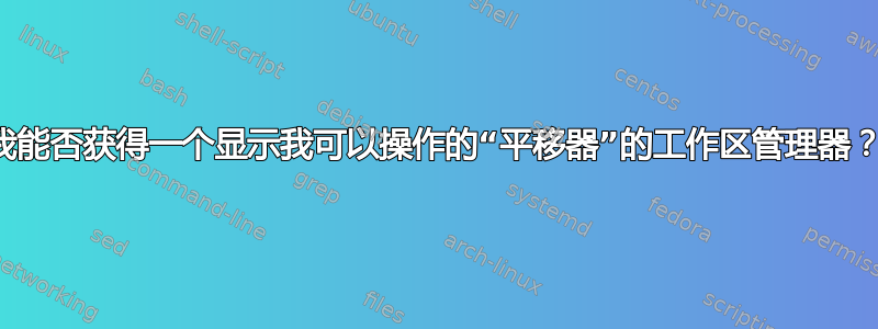 我能否获得一个显示我可以操作的“平移器”的工作区管理器？