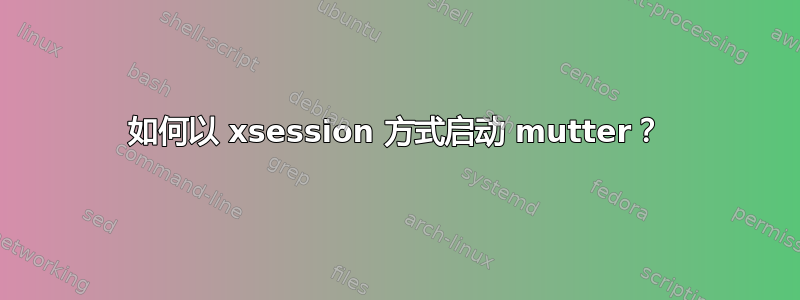 如何以 xsession 方式启动 mutter？