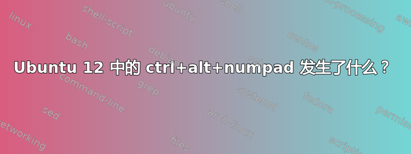 Ubuntu 12 中的 ctrl+alt+numpad 发生了什么？