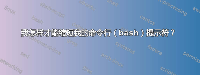 我怎样才能缩短我的命令行（bash）提示符？