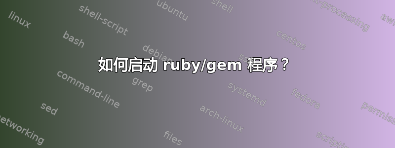 如何启动 ruby​​/gem 程序？