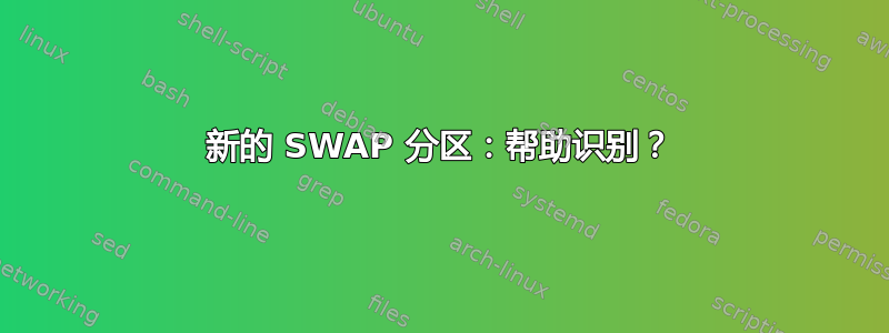 新的 SWAP 分区：帮助识别？