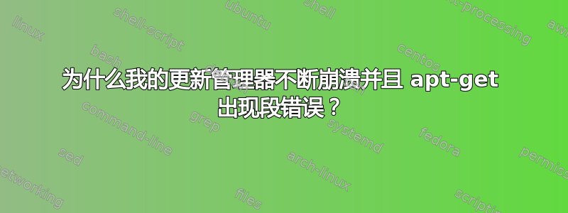 为什么我的更新管理器不断崩溃并且 apt-get 出现段错误？